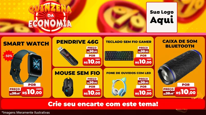 Modelo de TV para TV Horizontal com o tema Quinzena Da Economia para Informática