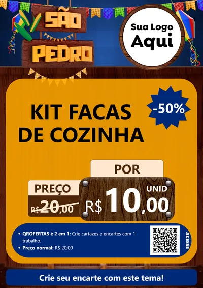 Modelo de Cartaz para Cartaz A4 Vertical com o tema São Pedro para Utilidades Domésticas