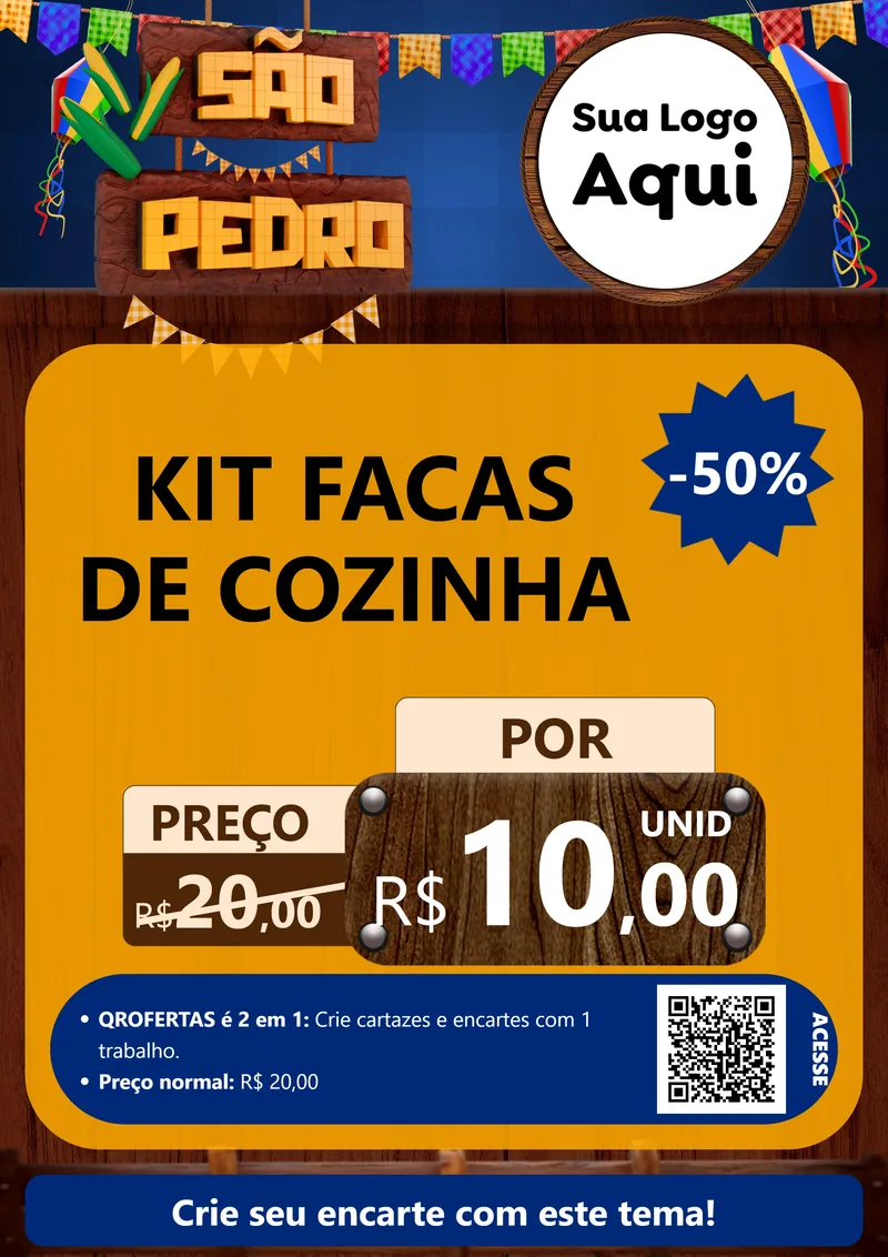 Modelo de Cartaz para Cartaz A4 Vertical com o tema São Pedro para Utilidades Domésticas