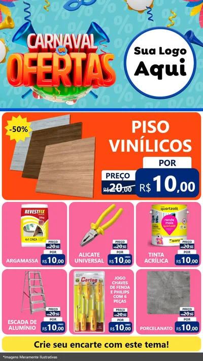 Modelo de Rede Social para Stories com o tema Carnaval de Ofertas para Material para Construção