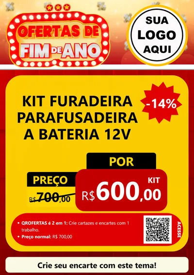 Modelo de Cartaz para Cartaz A4 Vertical com o tema Ofertas de Fim de Ano para Maquinas e Ferramentas