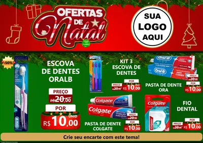 Modelo de Encarte para Encarte A4 Horizontal com o tema Ofertas de Natal para Higiene Pessoal