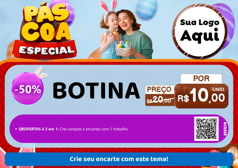 Modelo de Cartaz para Cartaz A4 Horizontal com o tema Páscoa Especial para Agropecuária