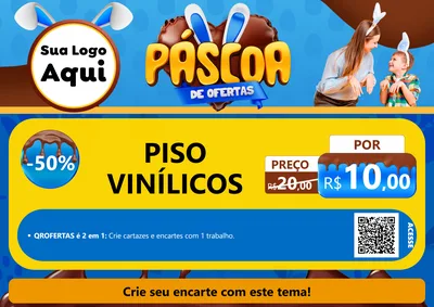 Modelo de Cartaz para Cartaz A4 Horizontal com o tema Páscoa de Ofertas para Material para Construção
