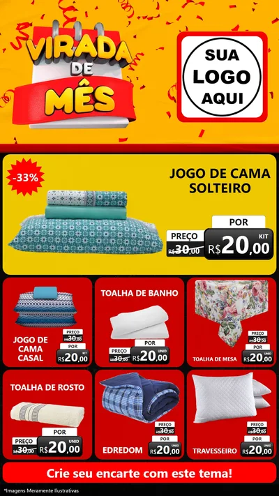 Modelo de Rede Social para Stories com o tema Virada de Mês para Cama, Mesa e Banho