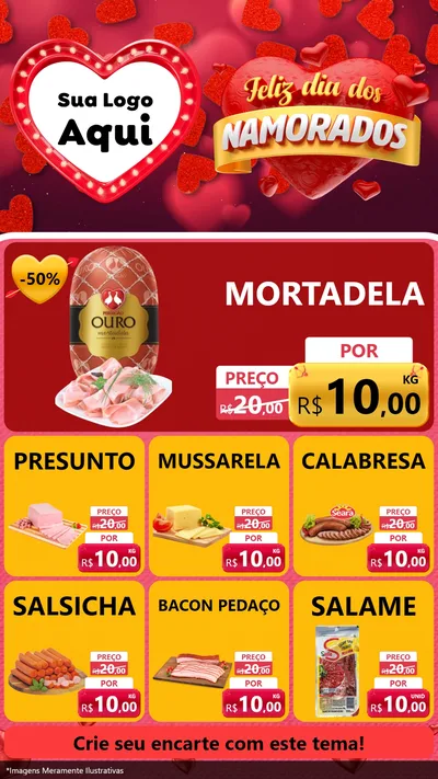 Modelo de Rede Social para Stories com o tema Feliz Dia Dos Namorados para Frios e Laticínios