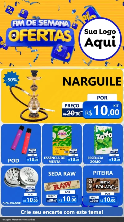 Modelo de Rede Social para Stories com o tema Fim de Semana de Ofertas para Tabacaria