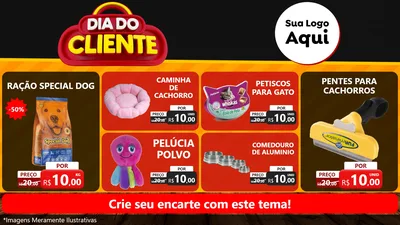 Modelo de TV para TV Horizontal com o tema Dia do Cliente para Pet Shop