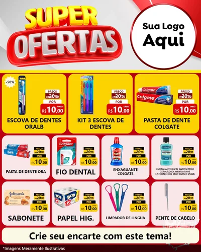 Modelo de Rede Social para Feed Instagram com o tema Super Ofertas para Higiene Pessoal