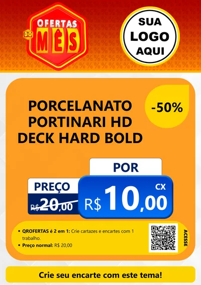 Modelo de Cartaz para Cartaz A4 Vertical com o tema Ofertas do Mês para Pisos e revestimentos