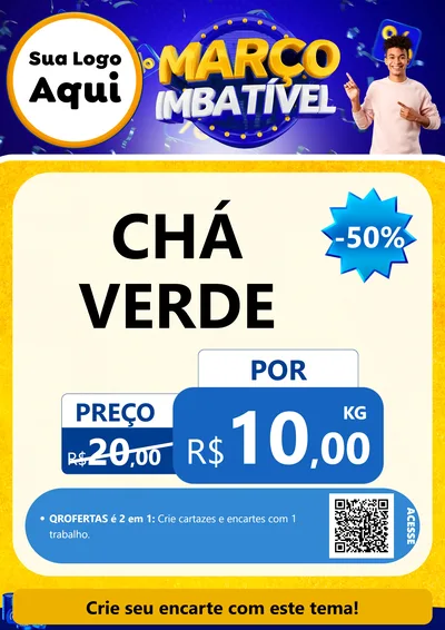 Modelo de Cartaz para Cartaz A4 Vertical com o tema Março Imbatível para Produtos Naturais