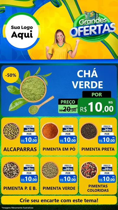 Modelo de Rede Social para Stories com o tema Grandes Ofertas para Produtos Naturais