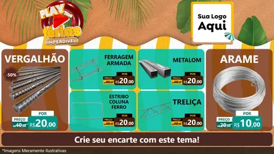 Modelo de TV para TV Horizontal com o tema Play Nas Férias Imperdível para Ferragens