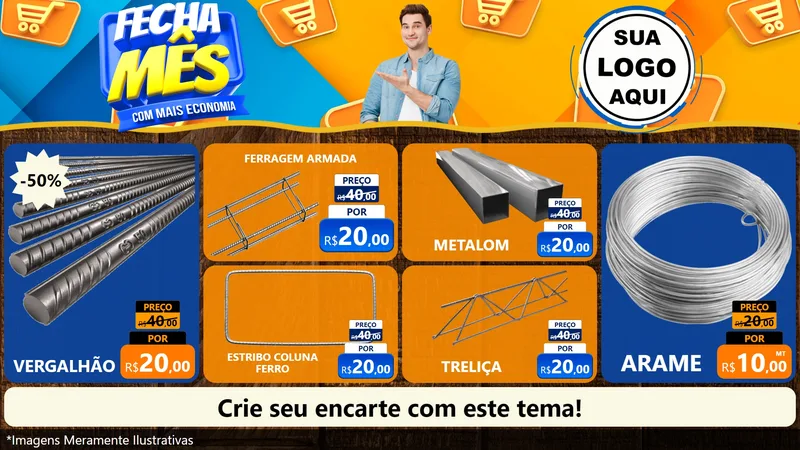 Modelo de TV para TV Horizontal com o tema Fecha Mês Com Mais Economia para Ferragens