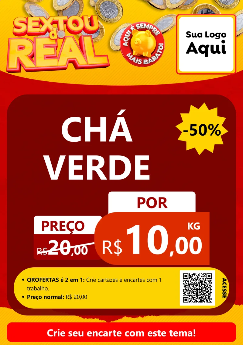 Modelo de Cartaz para Cartaz A4 Vertical com o tema Sextou do Real para Produtos Naturais