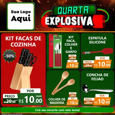 Modelo de Rede Social para Feed Facebook com o tema Quarta Explosiva para Utilidades Domésticas