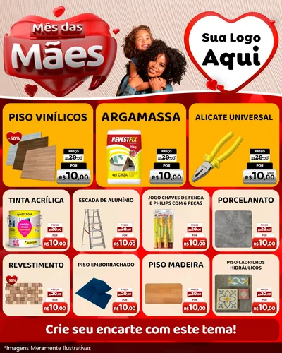 Modelo de Rede Social para Feed Instagram com o tema Mês das Mães para Material para Construção
