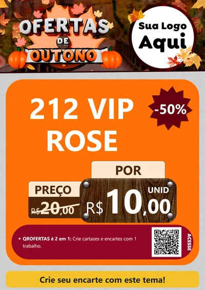 Modelo de Cartaz para Cartaz A4 Vertical com o tema Ofertas de Outono para Perfumes