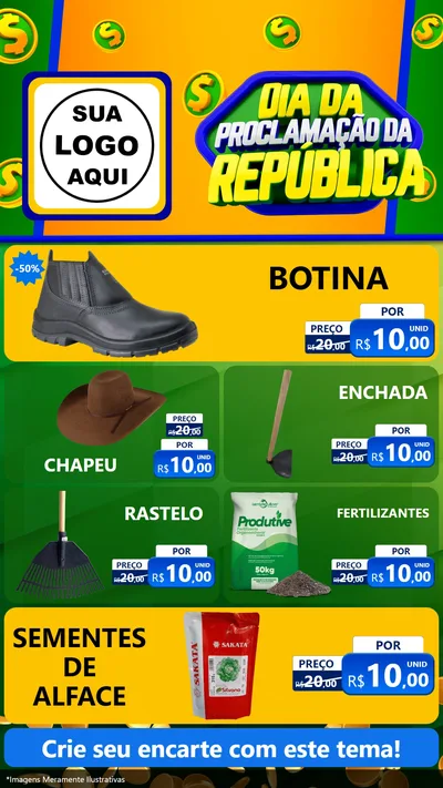 Modelo de TV para TV Vertical com o tema Dia Da Proclamação da República para Agropecuária