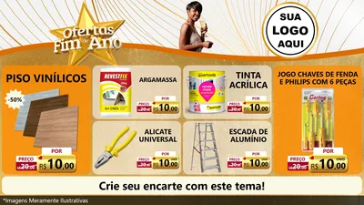 Modelo de TV para TV Horizontal com o tema Ofertas Fim de Ano para Material para Construção