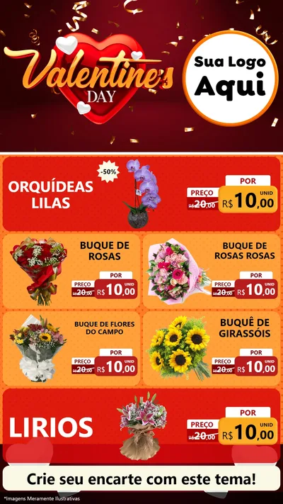 Modelo de TV para TV Vertical com o tema Valentine's Day para Floricultura e jardim