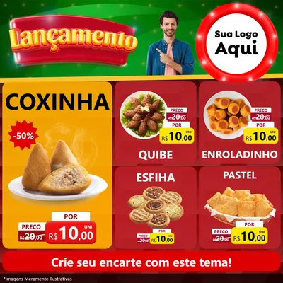Modelo de Rede Social para Feed Facebook com o tema Lançamento para Salgadaria