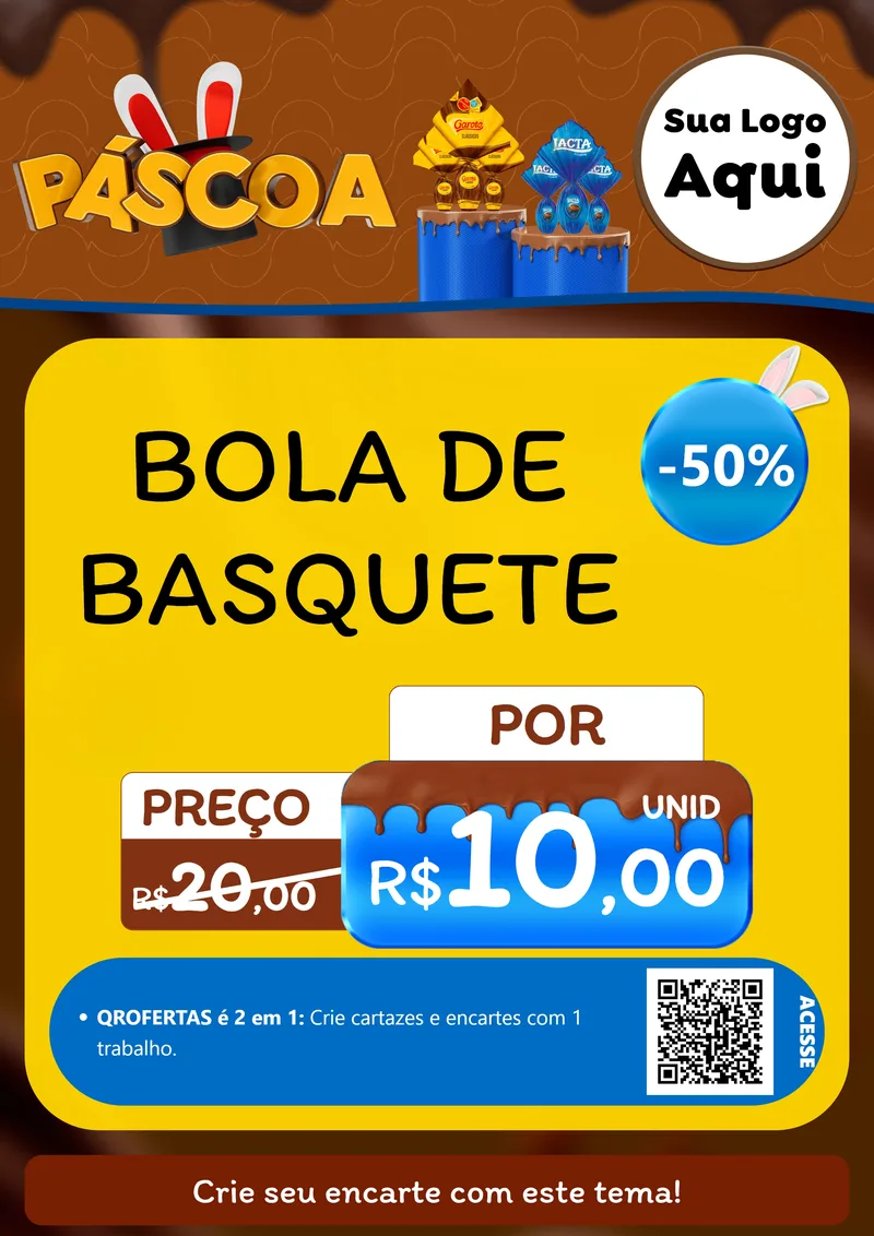 Modelo de Cartaz para Cartaz A4 Vertical com o tema Páscoa para Artigos Esportivos