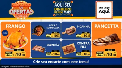 Modelo de TV para TV Horizontal com o tema Sábado de Ofertas Imperdíveis para Assados