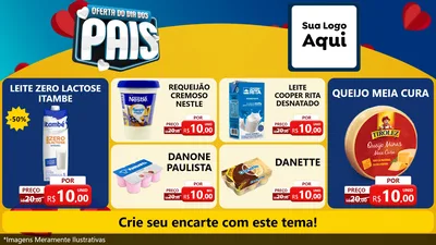 Modelo de TV para TV Horizontal com o tema Oferta Do Dia Dos Pais para Frios e Laticínios
