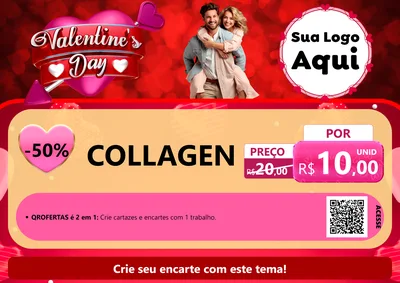 Modelo de Cartaz para Cartaz A4 Horizontal com o tema Valentine's Day para Suplementos alimentares