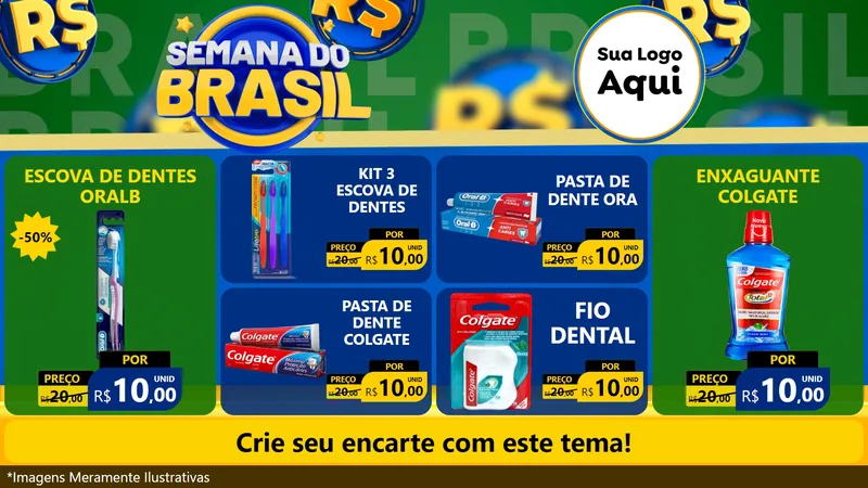 Modelo de TV para TV Horizontal com o tema Semana Do Brasil para Higiene Pessoal