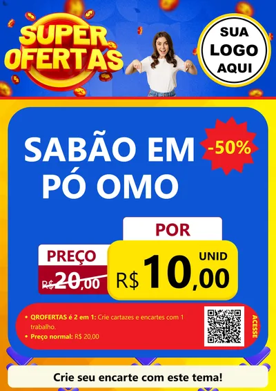 Modelo de Cartaz para Cartaz A4 Vertical com o tema Super Ofertas para Produtos de Limpeza