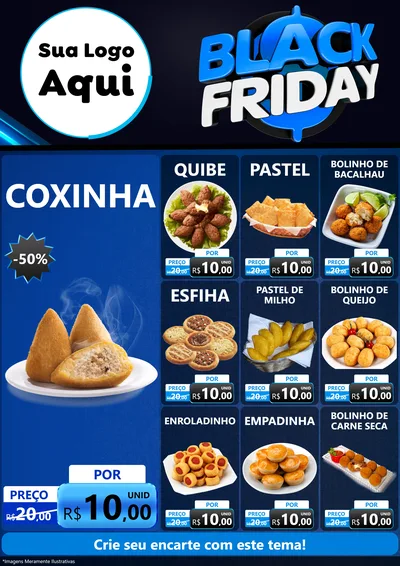 Modelo de Encarte para Encarte A4 Vertical com o tema Black Friday para Salgadaria