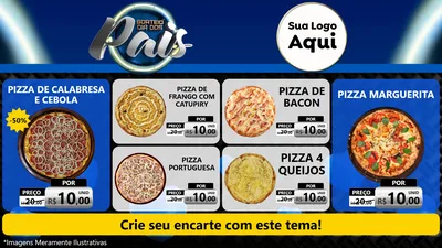 Modelo de TV para TV Horizontal com o tema Sorteio Dia Dos Pais para Pizzaria