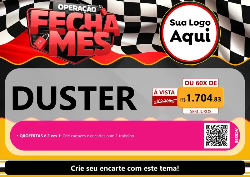 Modelo de Cartaz para Cartaz A4 Horizontal com o tema Operação Fecha Mês - Auto Moto para Concessionaria de Carros