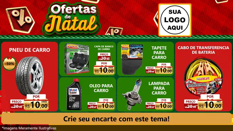 Modelo de TV para TV Horizontal com o tema Ofertas de Natal para Auto peças