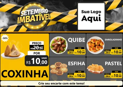 Modelo de Encarte para Encarte A4 Horizontal com o tema Setembro Imbatível para Salgadaria