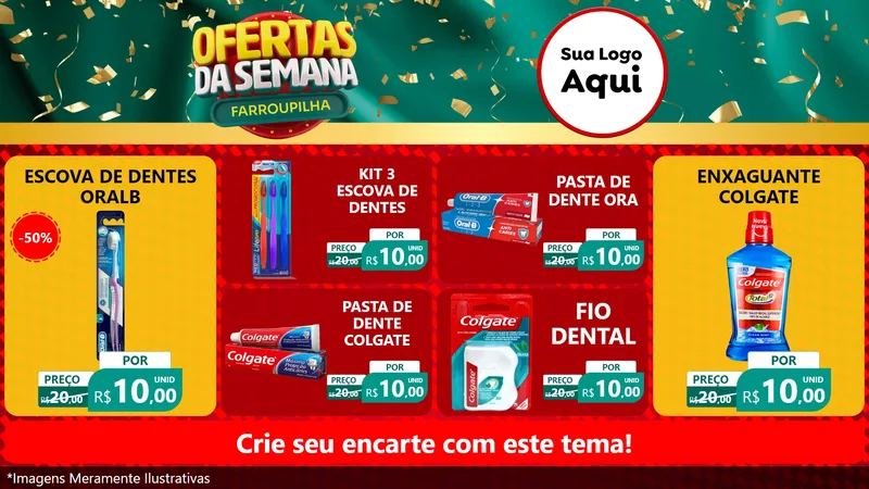 Modelo de TV para TV Horizontal com o tema Ofertas da Semana Farroupilha para Higiene Pessoal