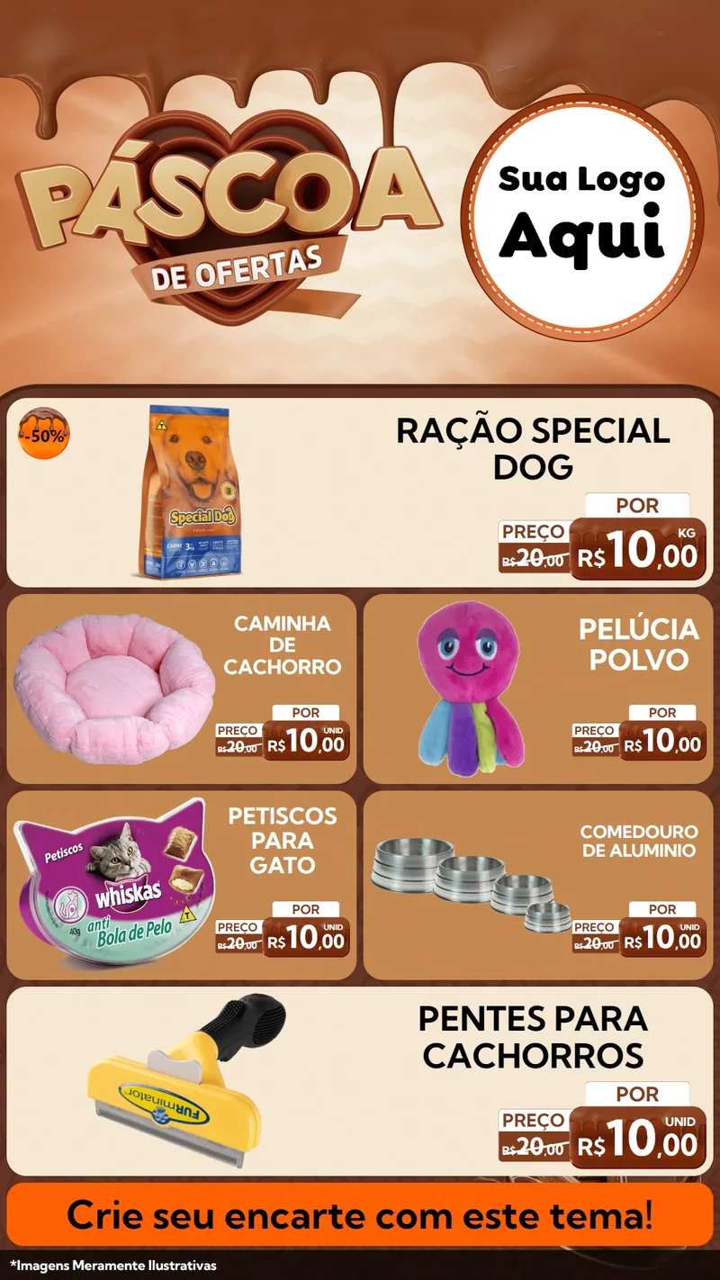 Modelo de TV para TV Vertical com o tema Páscoa de Ofertas para Pet Shop