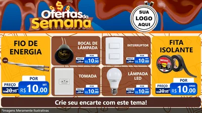 Modelo de TV para TV Horizontal com o tema Ofertas da Semana - Páscoa para Materiais Elétricos