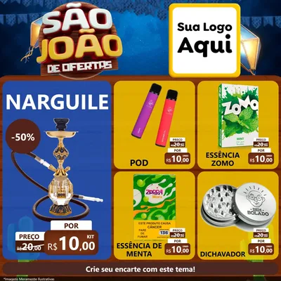 Modelo de Rede Social para Feed Facebook com o tema São João Ofertas Imbatíveis! - Junina para Tabacaria