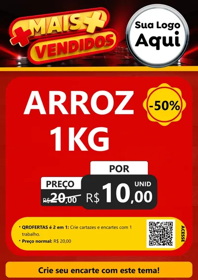 Modelo de Cartaz para Cartaz A4 Vertical com o tema Mais Vendidos para Supermercado