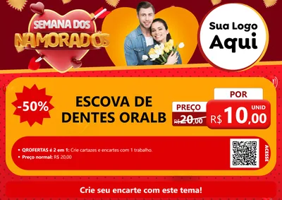 Modelo de Cartaz para Cartaz A4 Horizontal com o tema Semana dos Namorados para Higiene Pessoal