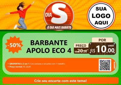 Modelo de Cartaz para Cartaz A4 Horizontal com o tema Dia S - O Dia Mais Barato para Armarinho e Aviamentos