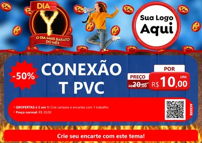 Modelo de Cartaz para Cartaz A4 Horizontal com o tema Dia Y - O Dia Mais Barato Do Mês para Tubos e conexões