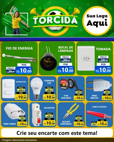Modelo de Rede Social para Feed Instagram com o tema Torcida para Materiais Elétricos