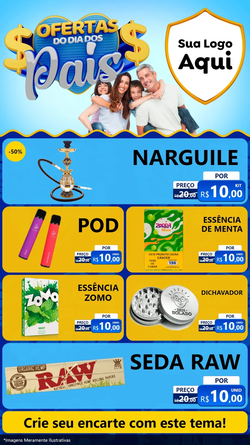 Modelo de TV para TV Vertical com o tema Ofertas do Dia dos Pais para Tabacaria