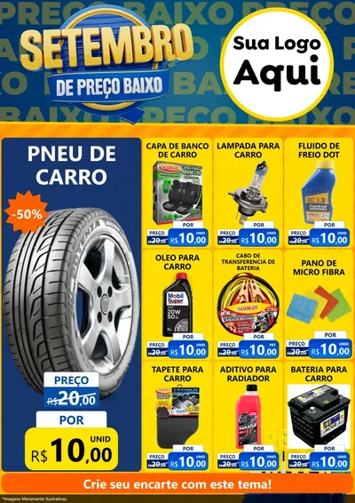 Modelo de Encarte para Encarte A4 Vertical com o tema Setembro De Preço Baixo para Auto peças