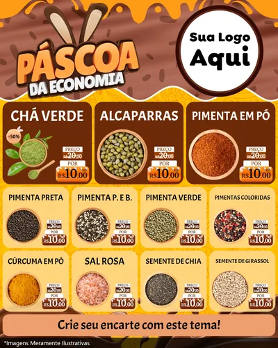Modelo de Rede Social para Feed Instagram com o tema Páscoa da Economia para Produtos Naturais