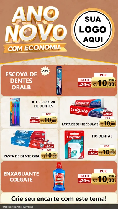 Modelo de TV para TV Vertical com o tema Ano Novo Com Economia para Higiene Pessoal